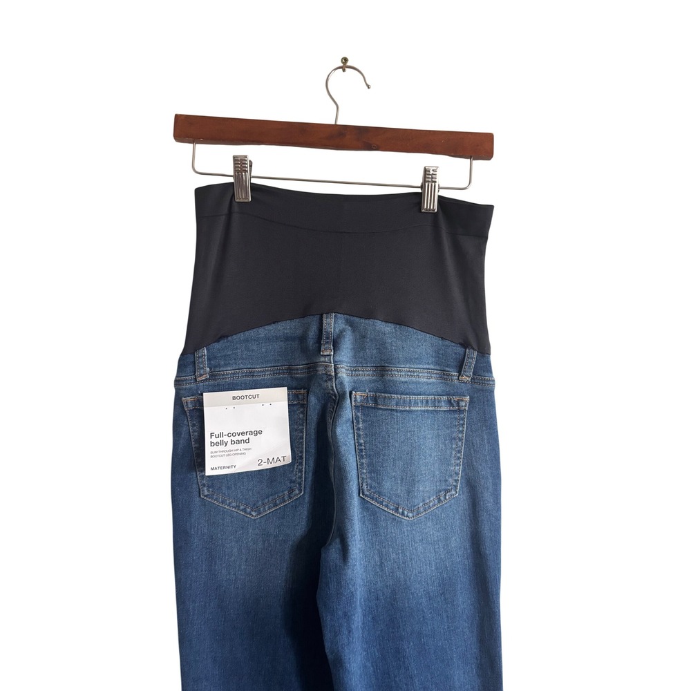 Sonoma Goods For Life Maternity Bootcut Jeans Medium Wash Distressed Size 2 MAT‎ - Picture 4 of 7